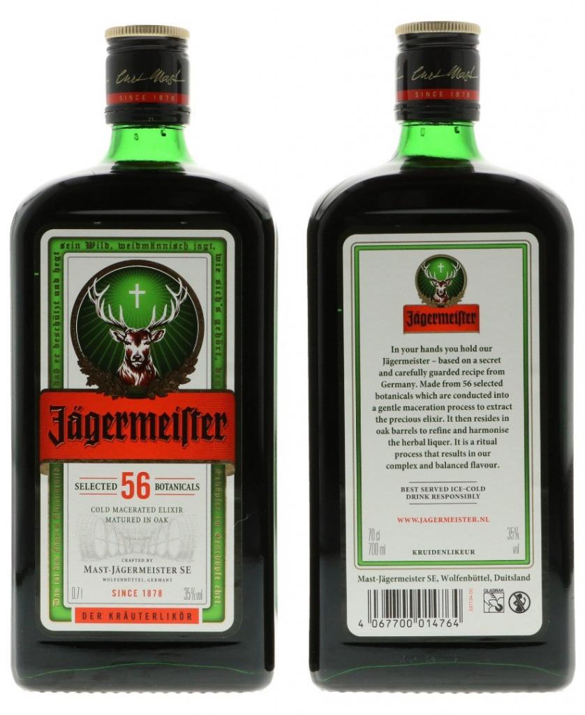 Jägermeister 70cl 35 % vol 11,95€