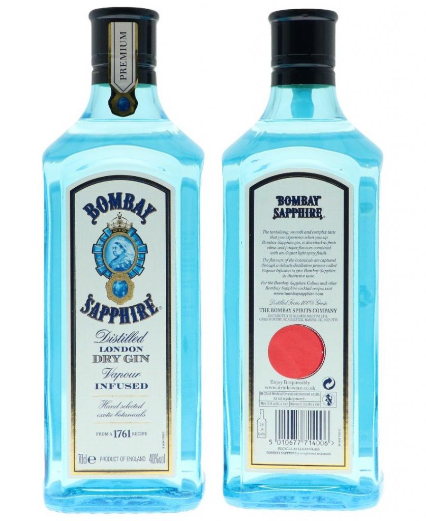 Bombay Sapphire 70cl 40 % vol 18,45€