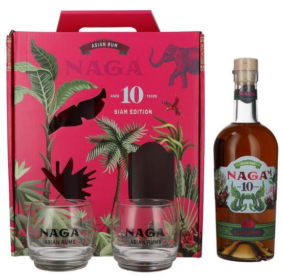 Naga 10y Asian Rum Siam Edition + 2 Verrs + Gb 70cl 40 % vol 39,95€