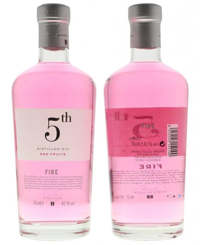 5th Gin Pink Fire 70cl 42° 19,95€